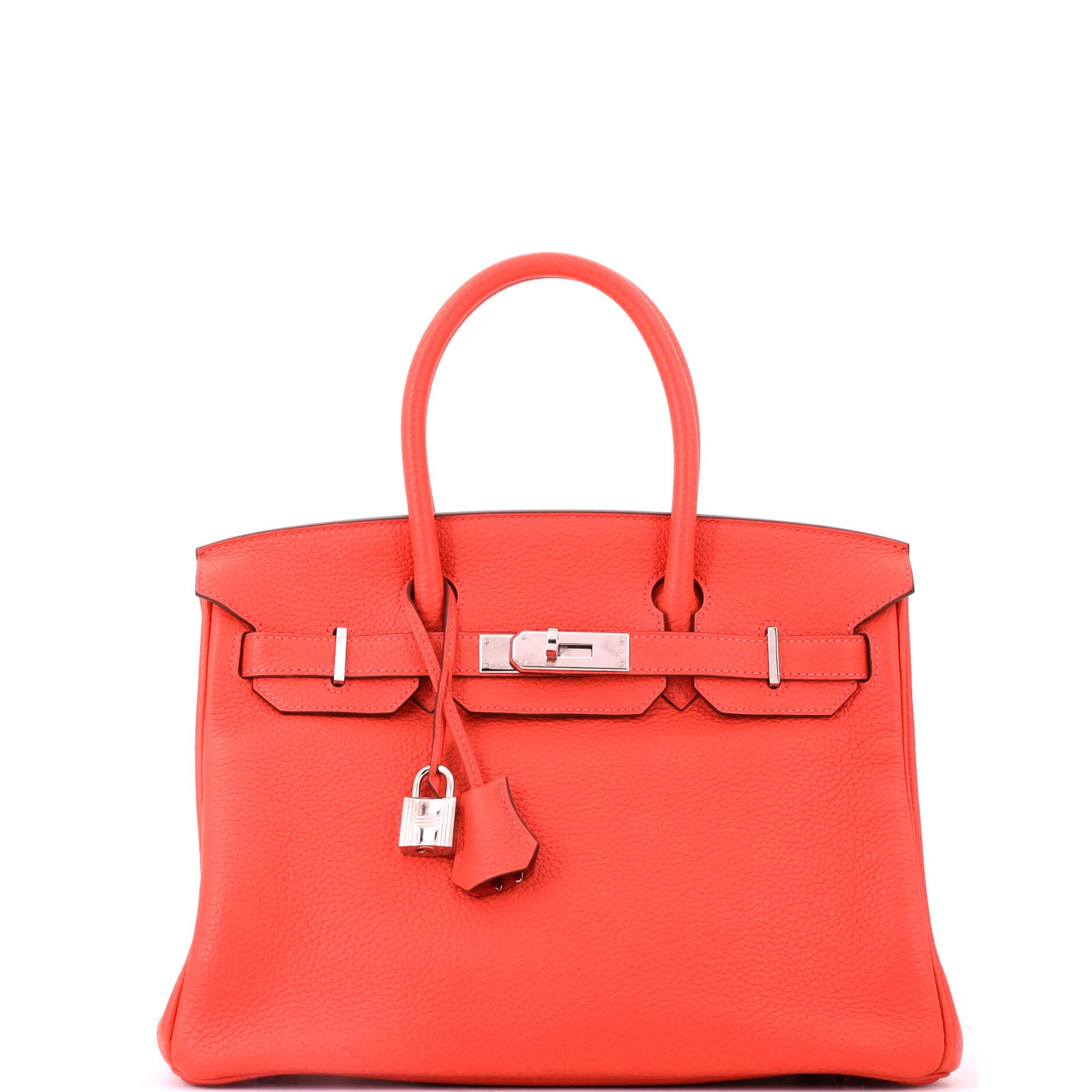 Birkin Handbag Orange Togo with Palladium Hardware 30, Main, color, Capucine