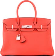 Pre-Owned Hermes Birkin Handbag Orange Togo with Palladium Hardware 30
