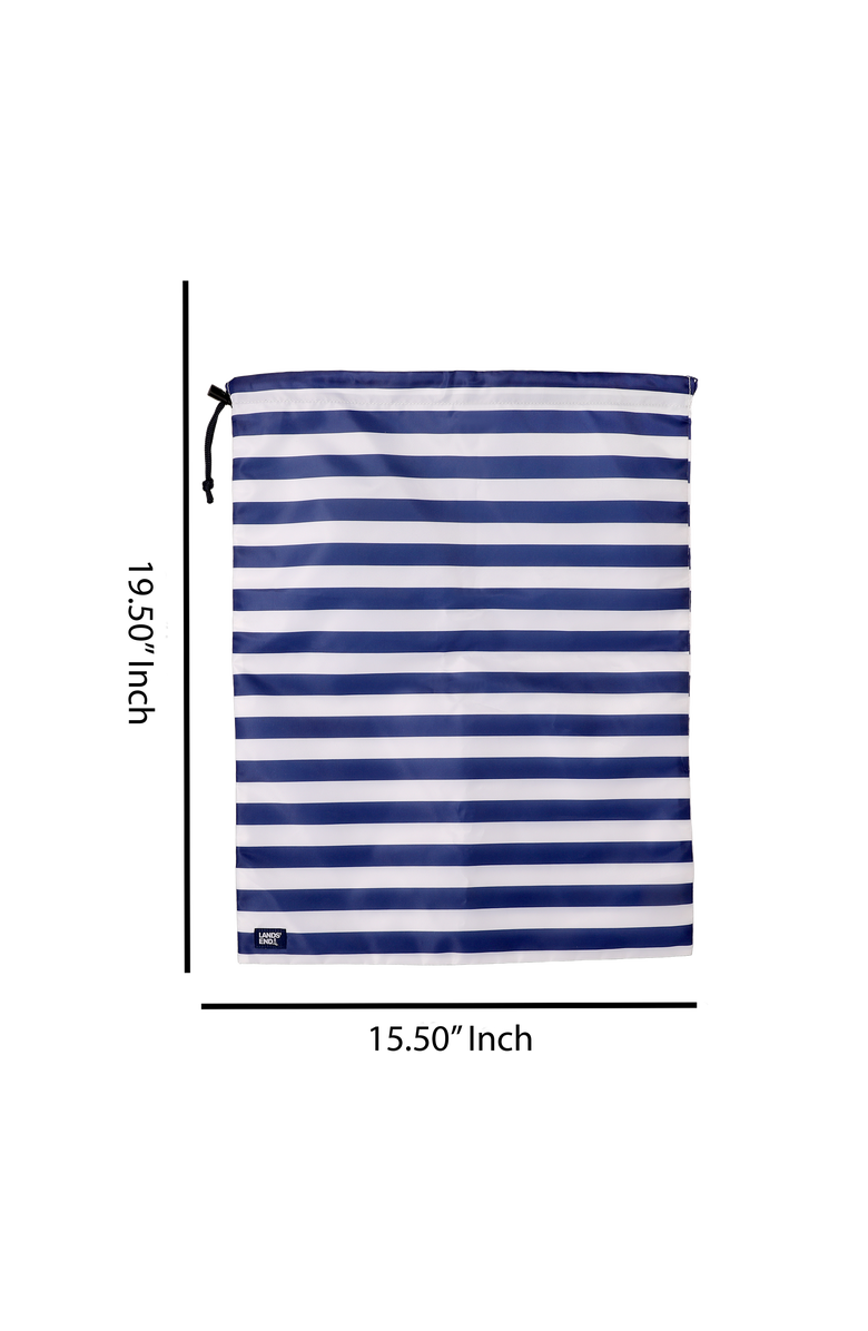 Lands' End Travel Laundry Bags 2-Pack, Polyester Canvas Dirty Clothes Travel Bag with Drawstring, Alternate, color, Navy