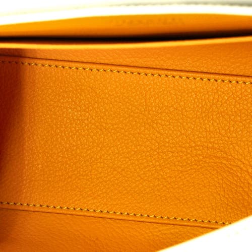 Pre-owned Goyard Goyard Saigon Top Handle Bag Coated Canvas With Leather Mini In White