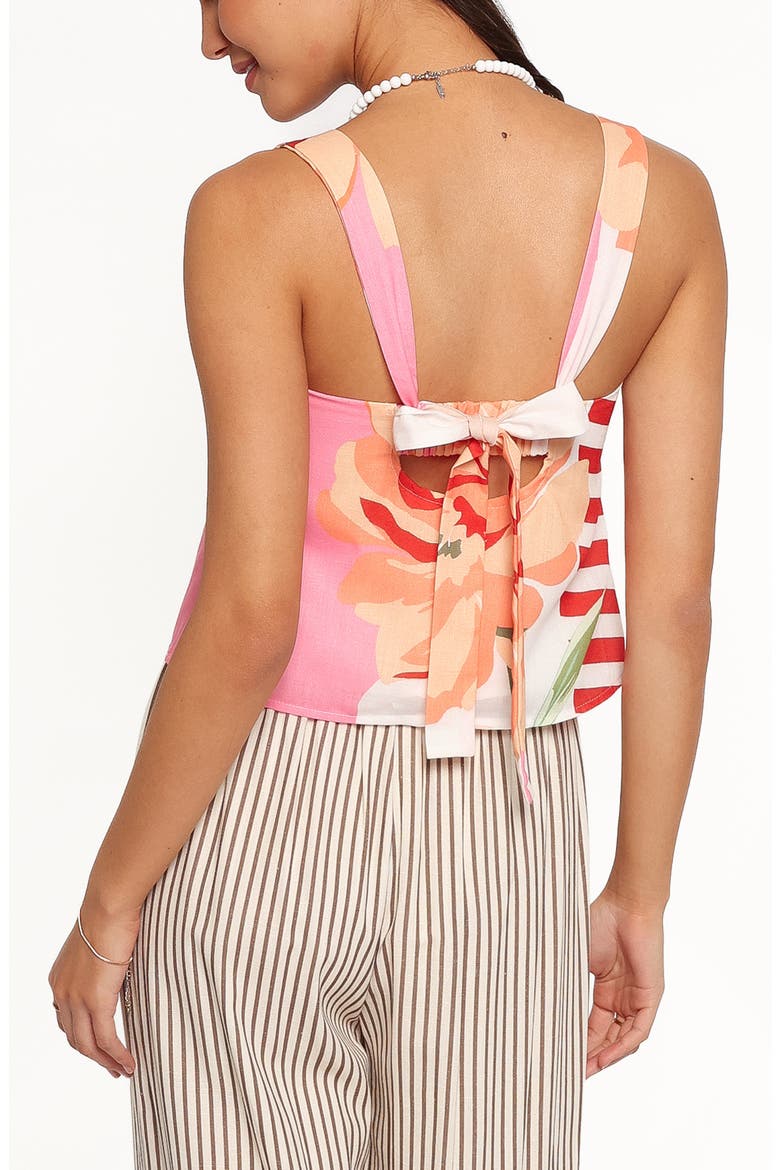 Oksana Floral Linen Blend Top, Alternate, color, PINK FLORAL