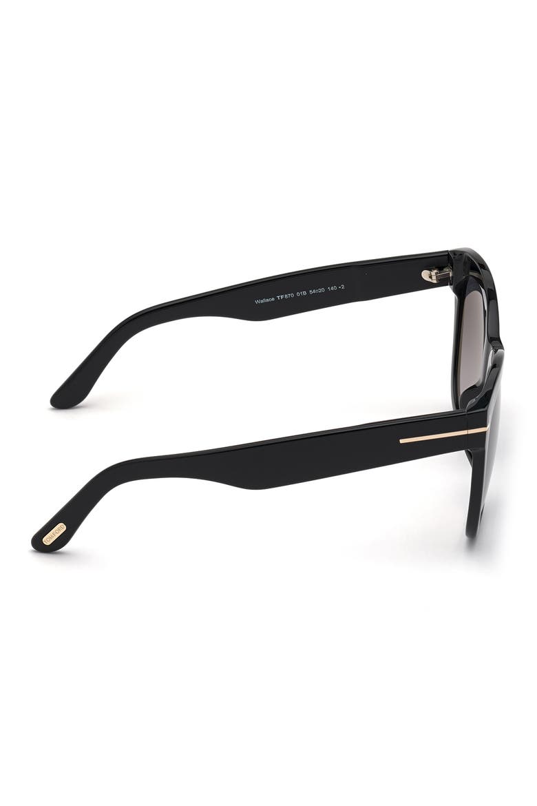 Wallace 54mm Gradient Cat Eye Sunglasses, Alternate, color, SHINY BLACK / GRADIENT SMOKE
