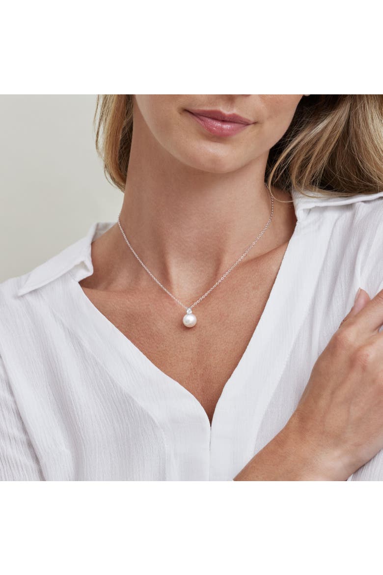 White South Sea Pearl & Diamond Ellie Pendant, Alternate, color, White Gold