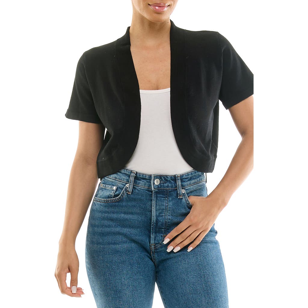 Nina Leonard Knit Bolero In Black