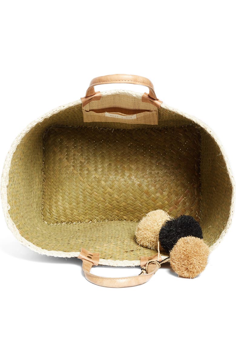Mar y Sol 'Capri' Woven Tote with Pom Charms, Alternate, color,