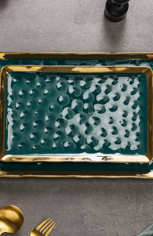 Stone Lain Florian Porcelain 2-piece Serving Rectangular Plate Set In Multi