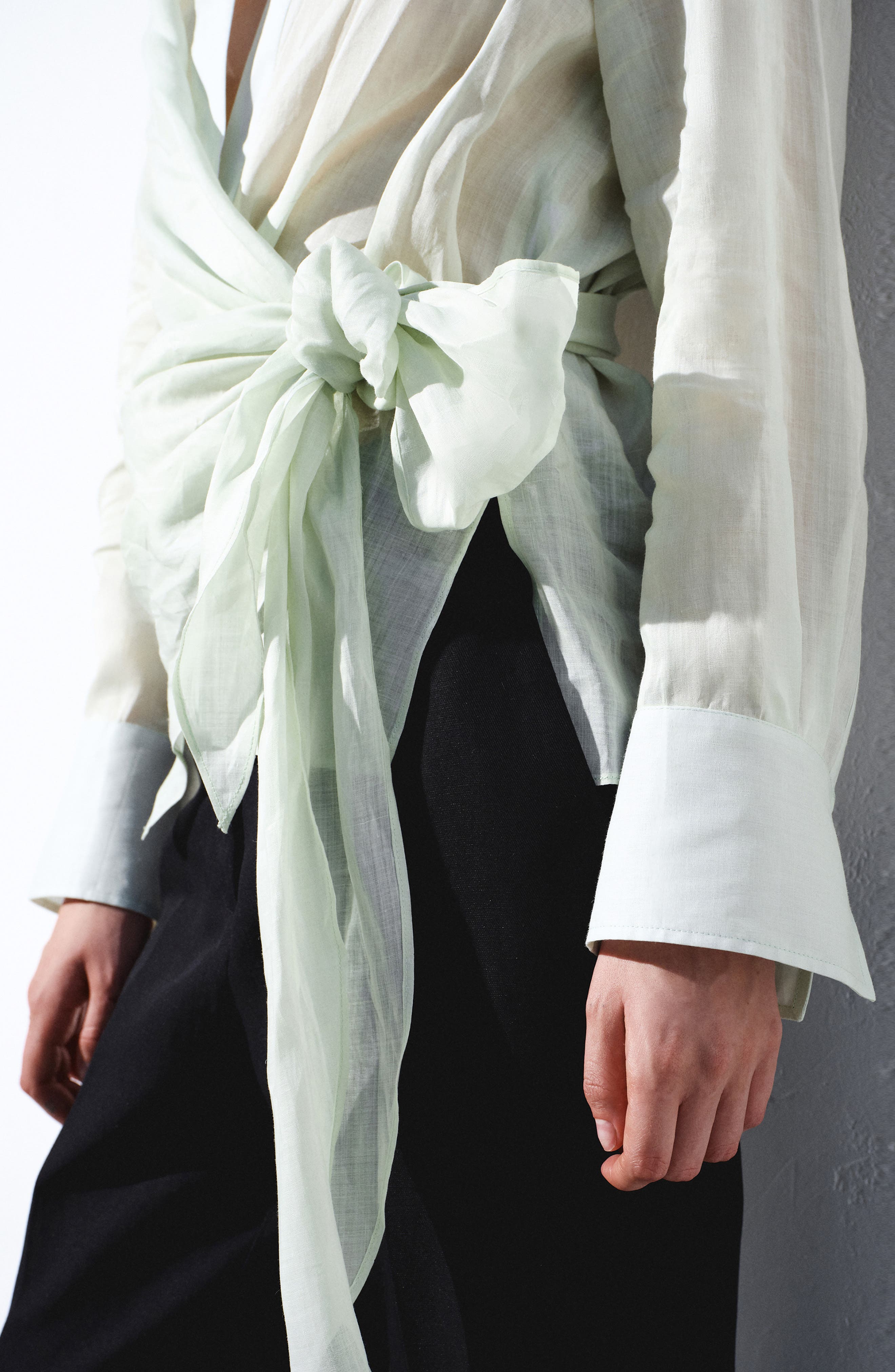 Faux Wrap Woven Shirt - image 2