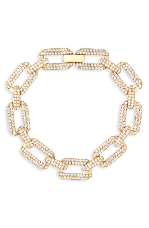 Prestige Pavé Cubic Zirconia Chain Bracelet