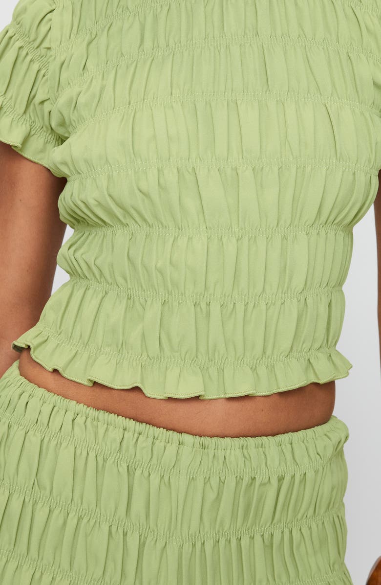 Princess Polly Most Wanted Shirred Top & Shorts Set, Alternate, color, Green