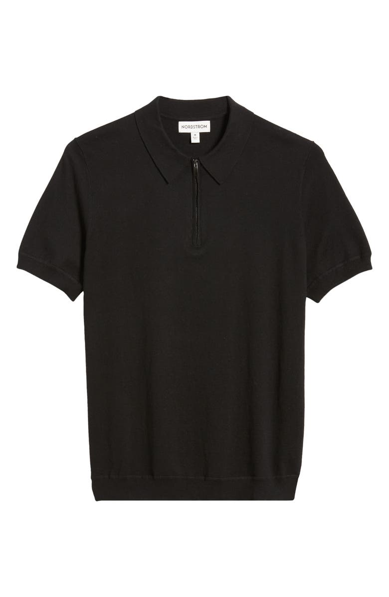 Nordstrom Quarter Zip Cotton & Silk Polo, Alternate, color, 