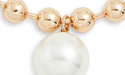 Open Edit Shotbead Cultured Pearl Collar Necklace In Gold