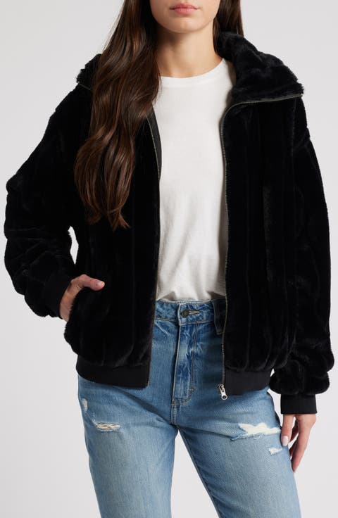 Faux Mink Zip Jacket