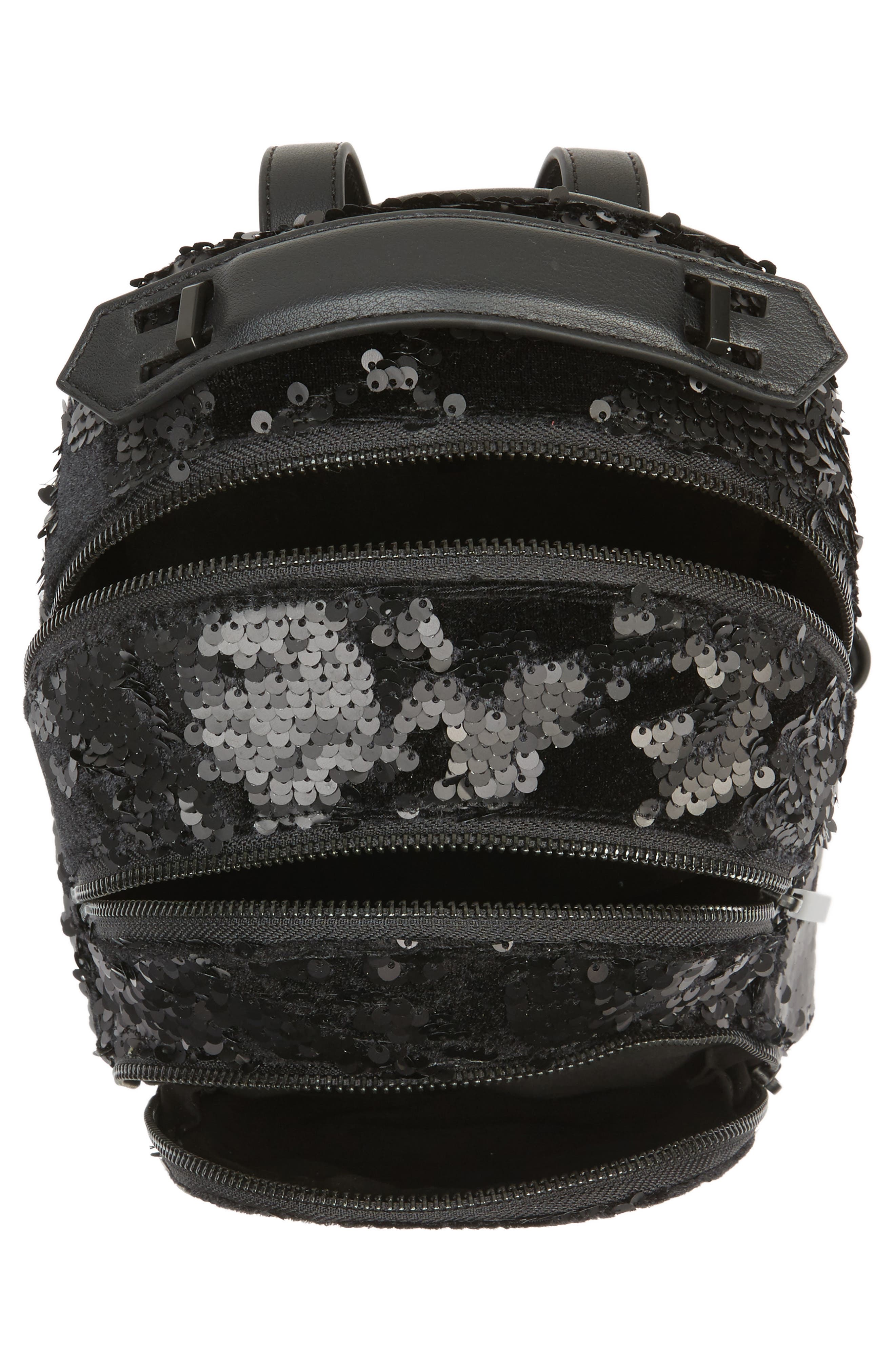 KENDALL + KYLIE Mini Sloane Velvet & Sequin Backpack, Alternate, color, 