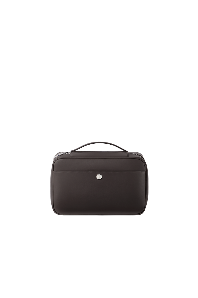 Smooth calfskin travel beauty case, Alternate, color, Brown