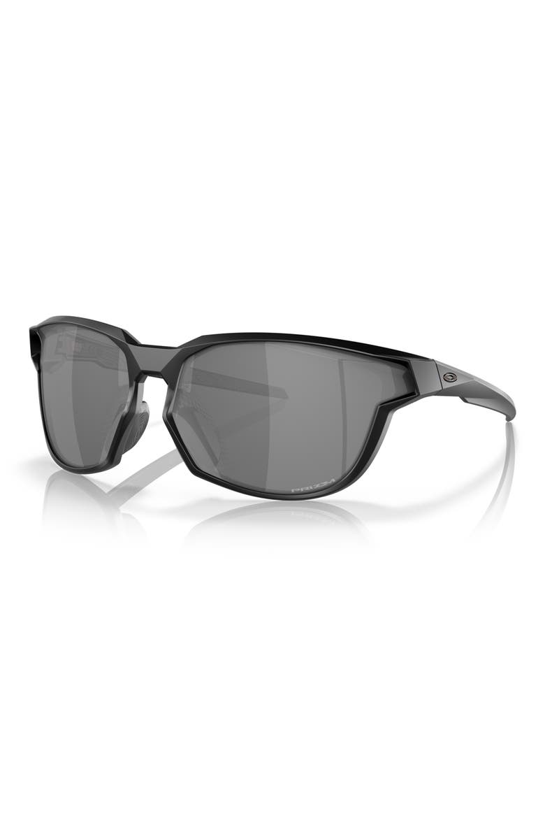 73mm Prizm™ Polarized Oversize Wraparound Sunglasses, Alternate, color, MATTE BLACK