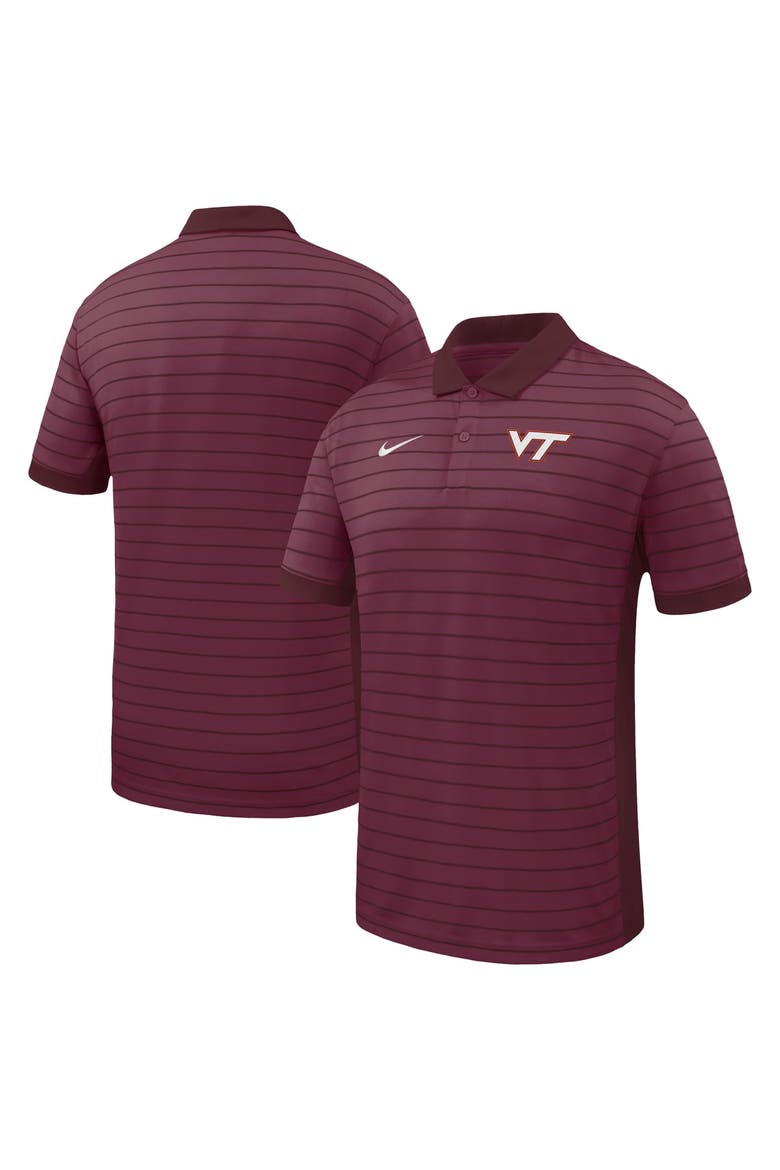 Men's Nike Garnet Virginia Tech Hokies Victory Stripe Dri-FIT Polo, Main, color, Garnet