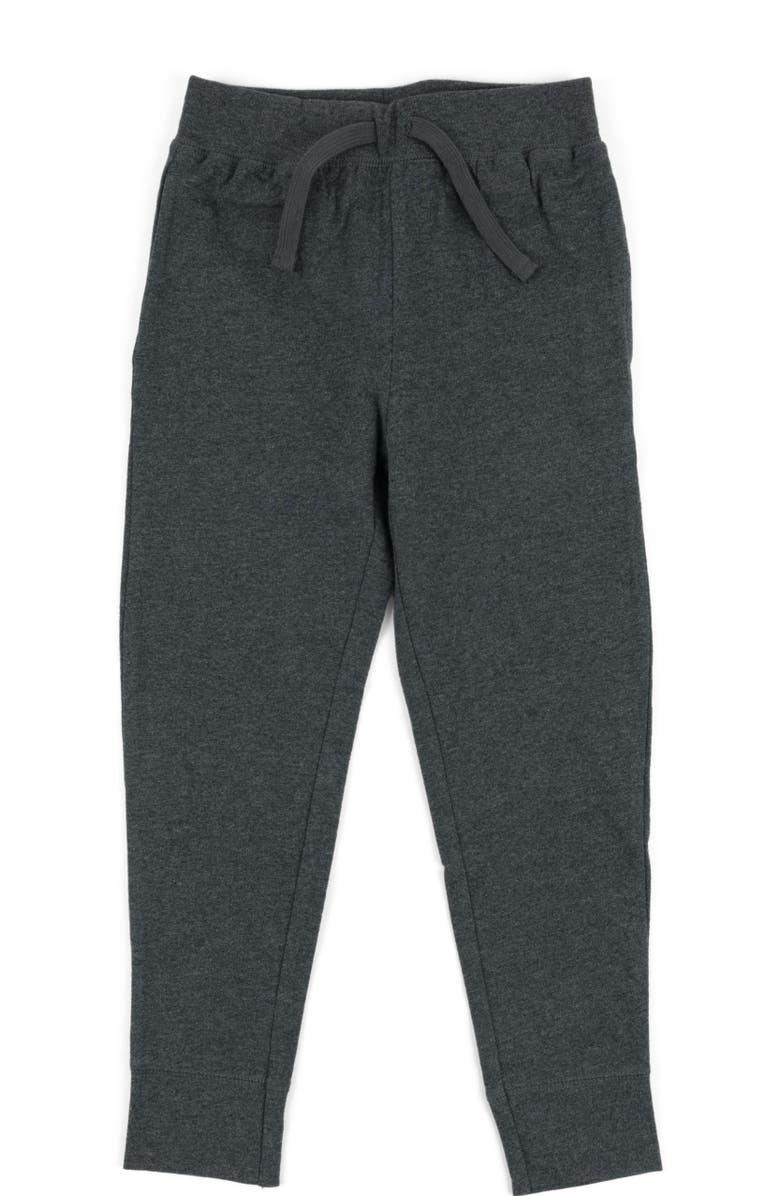 Leveret Kids 100% Cotton Lightweight Jogger Pants, Main, color, Dark Gray