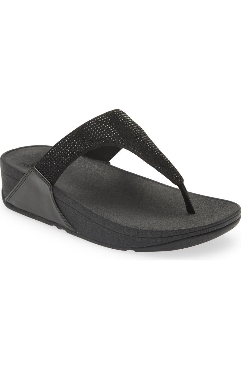 FitFlop Lulu Embellished Flip Flop, Main, color, All Black