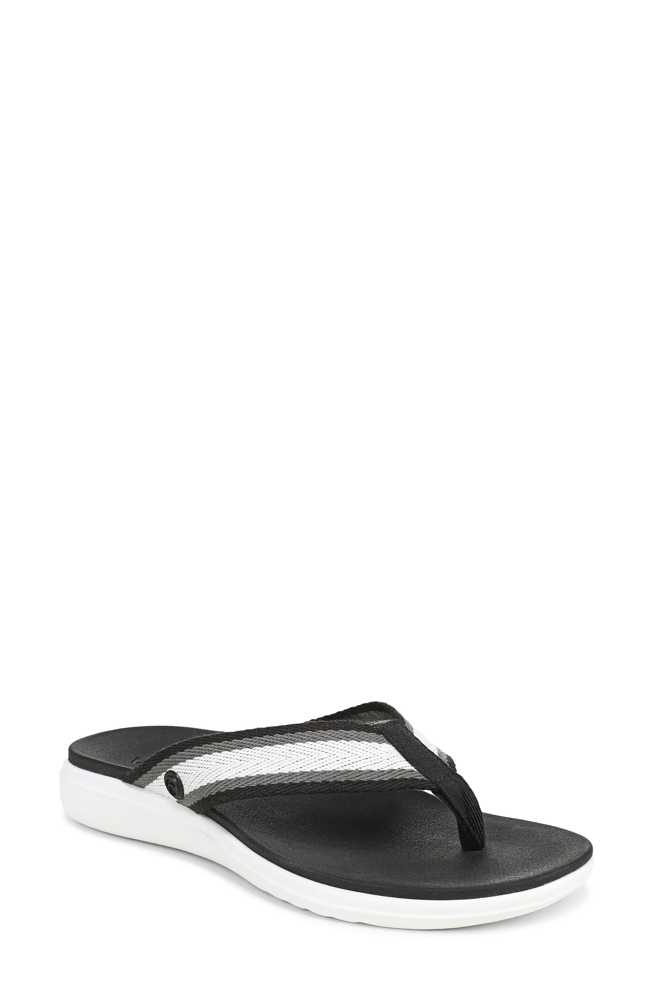 Vionic Indigo Flip Flop, Main, color, Black Multi