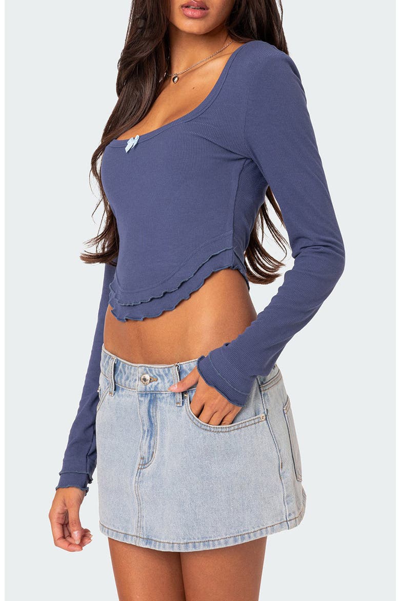 Yara Rib Crop Top, Alternate, color, BLUE