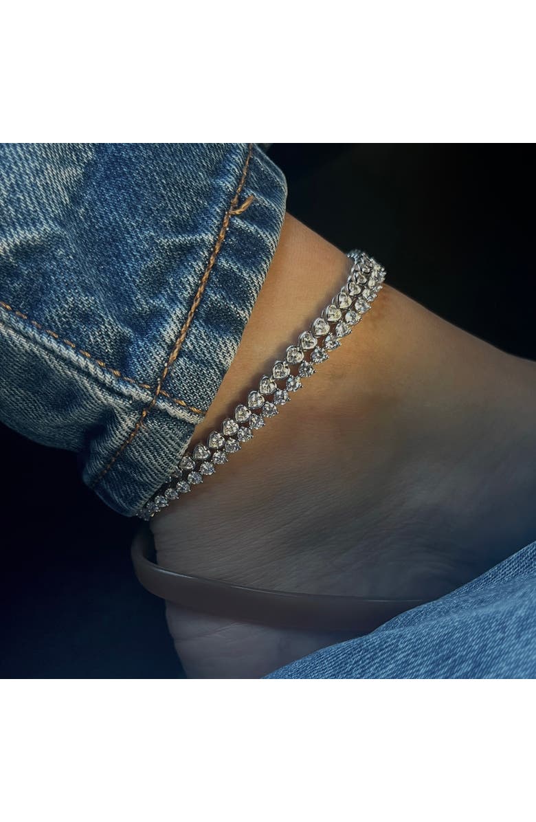 Leni James The Kate 3mm Tennis Anklet, Alternate, color, Silver