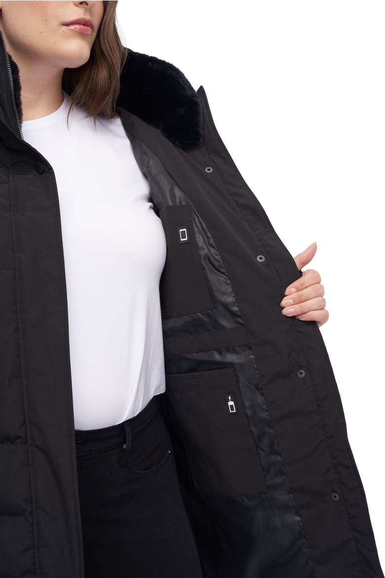 KOOTNEY PLUS SIZE - Vegan Down Mid-Length Parka Coat, Alternate, color, BLACK