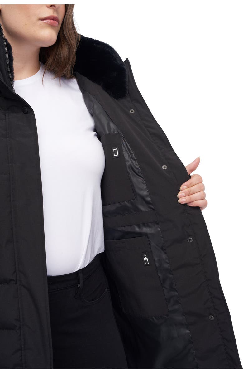 Alpine North KOOTNEY PLUS SIZE - Vegan Down Mid-Length Parka Coat, Alternate, color, Black