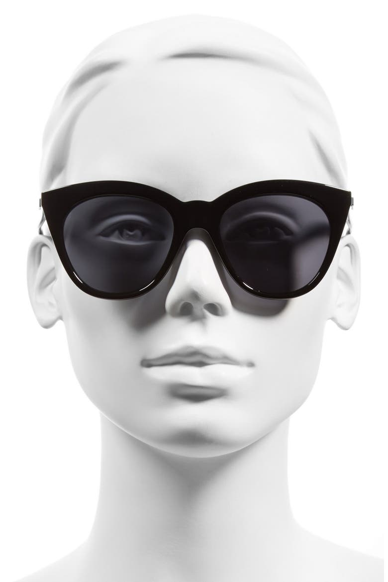 Halfmoon Magic 51mm Cat Eye Sunglasses, Alternate, color, BLACK