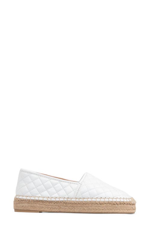 Patricia Green Abigail Espadrille Slip-on In White Quilted Leather