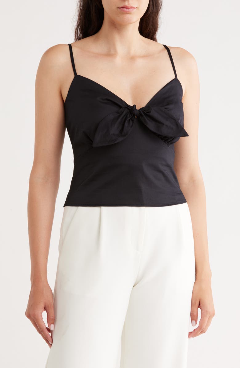 Robert Rodriguez Bristal Front Tie Camisole, Main, color, Black Beauty