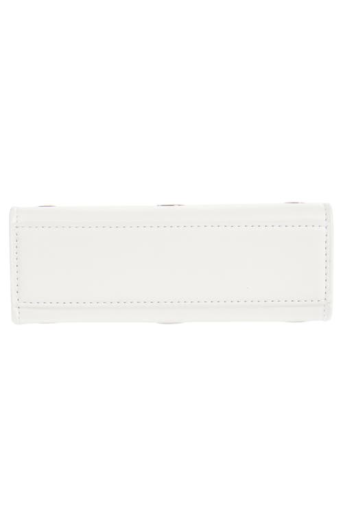 Shop Veronica Beard Small Grommet Leather Shopper In Off White Silver