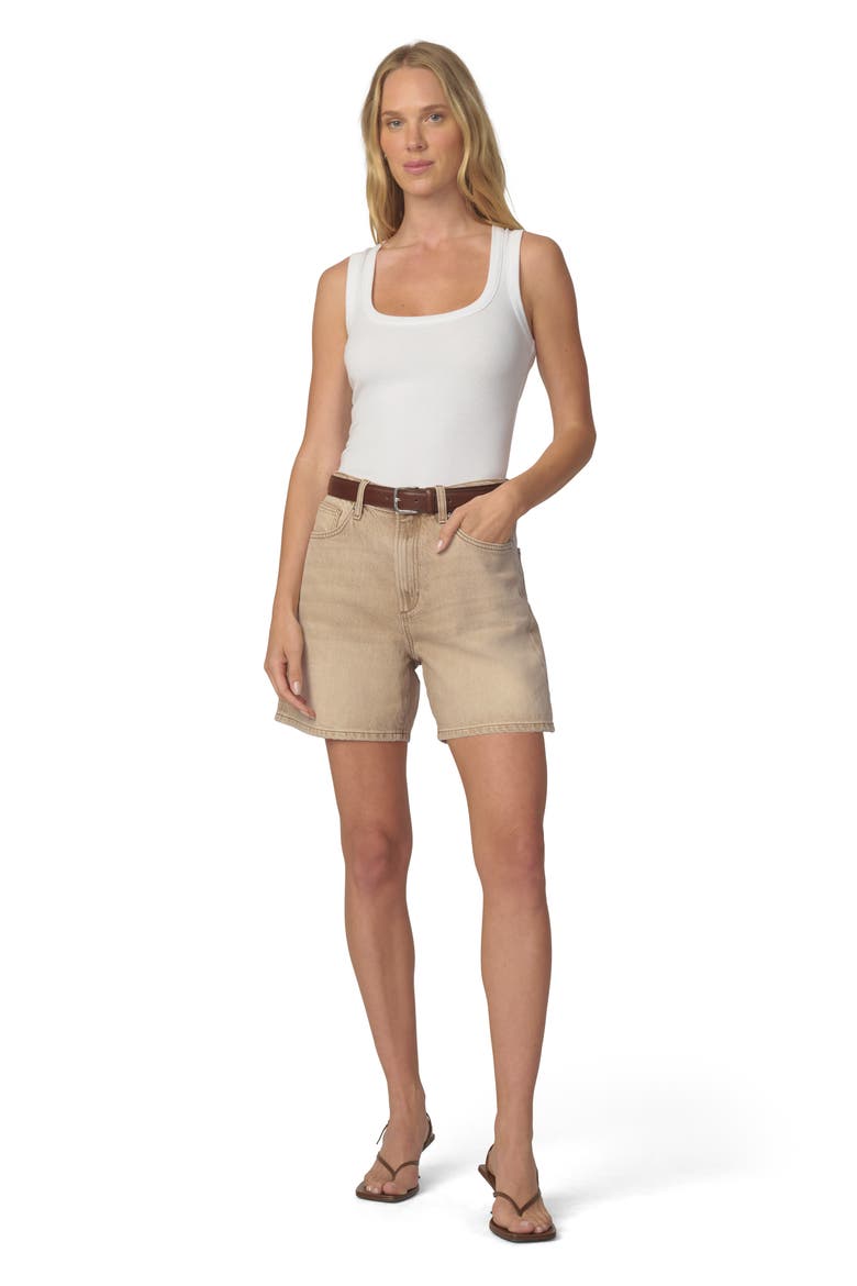 The Harlowe Mid Thigh Relaxed Denim Shorts, Alternate, color, WASHED TANNIN