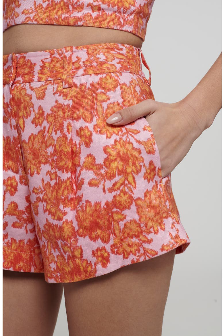 Vadella High Waist Shorts, Alternate, color, ORANGE/ROSE