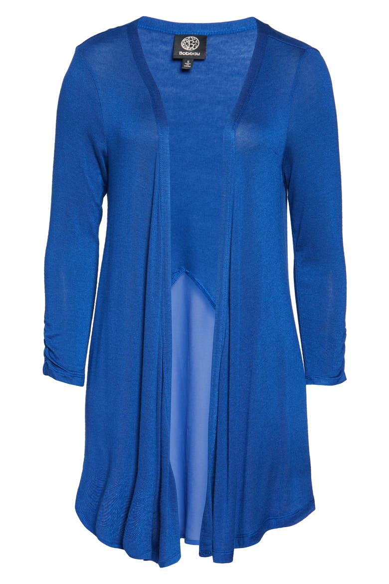 Mixed Media Cardigan, Alternate, color, INDIGO