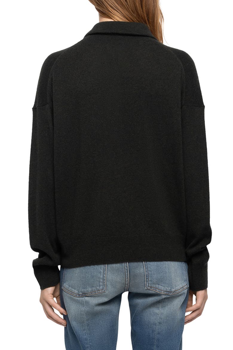 Soula Cashmere Polo Sweater, Alternate, color, GLOOM