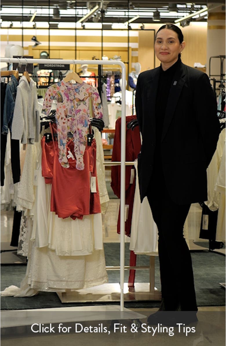 Watercolor Butterfly Ruffle Fitted Footie Pajamas, sales video thumbnail