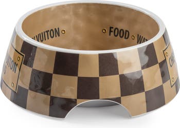 Checker Chewy Vuiton Pet Bowl