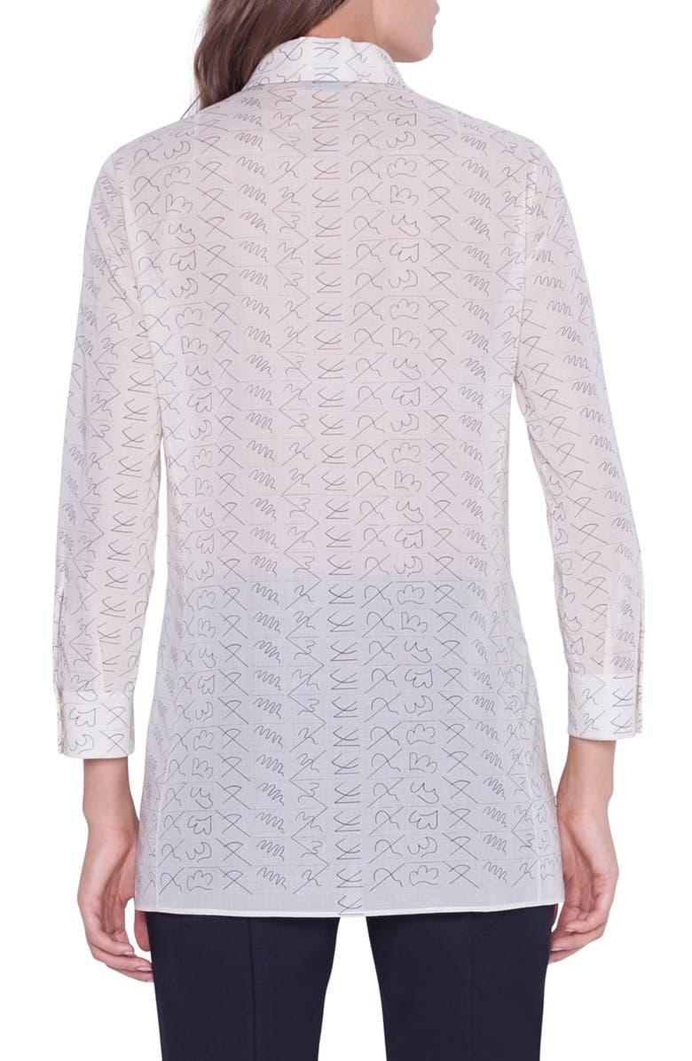 Akris Leporello Print Cotton Voile Shirt, Alternate, color,