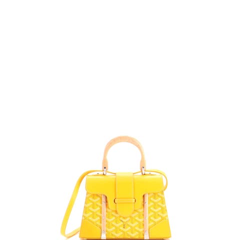 Structured Saigon Top Handle Bag Coated Canvas with Leather Mini