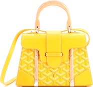 Pre-Owned Goyard Structured Saigon Top Handle Bag Coated Canvas with Leather Mini