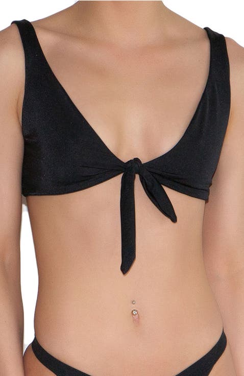 Stephany Plunge Neck - Front-Tie Bikini Top