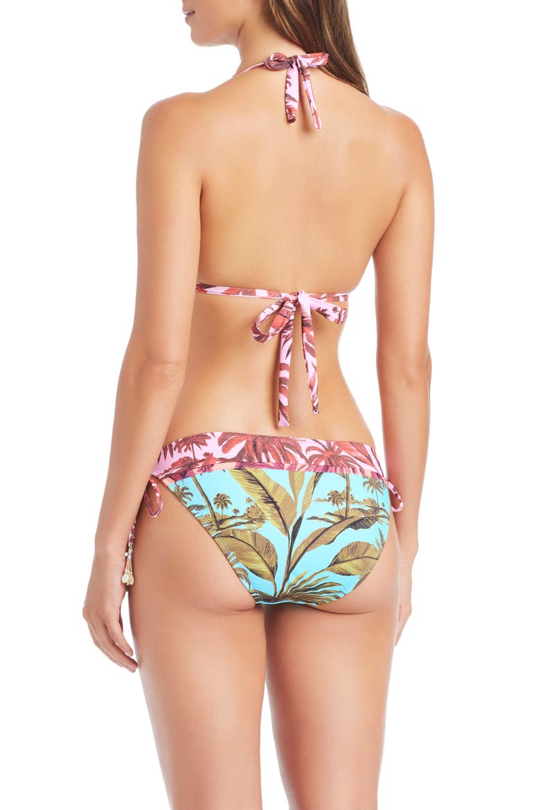 Triangle Bikini Top, Alternate, color, TURQUOISE/ PINK MULTI