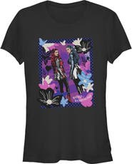 Descendants Junior's Descendants Wicked Wonderland Floral Chloe and Red Portrait Graphic T-Shirt