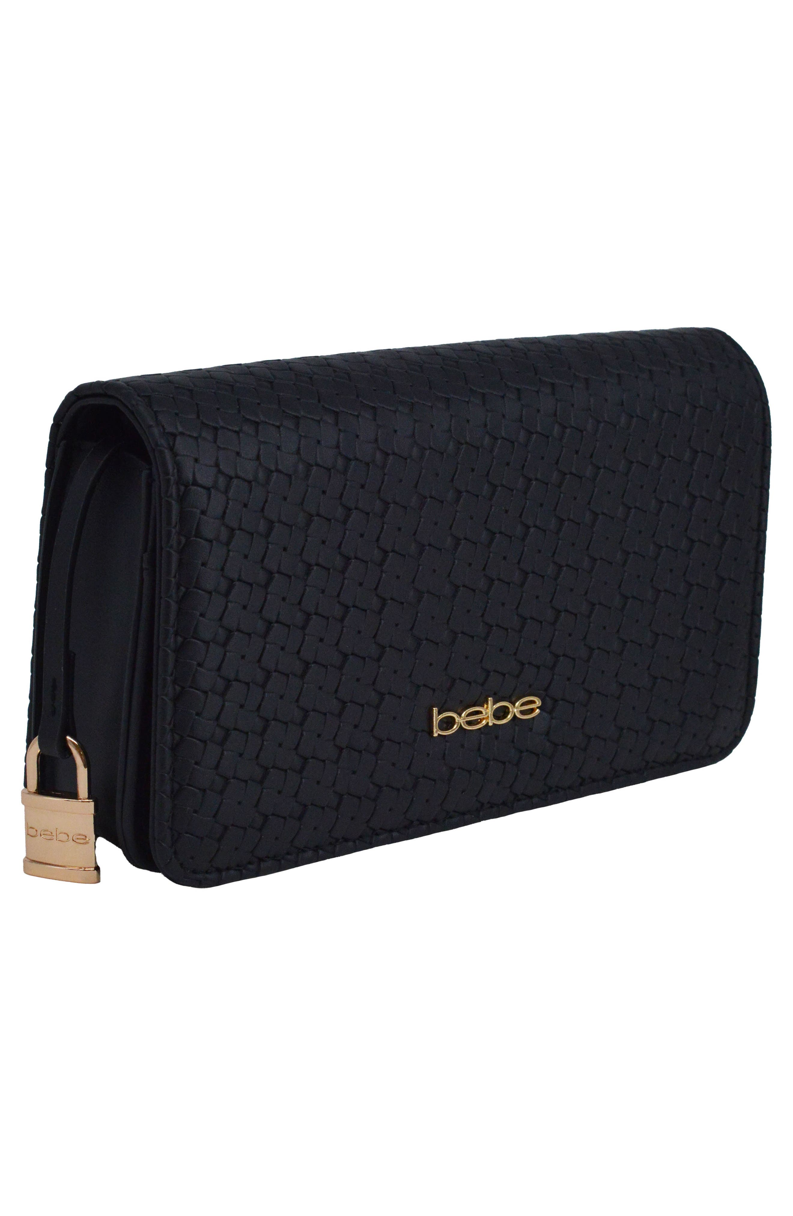 bebe Otto Crossbody Bag with Matching Wallet, Alternate, color, Black