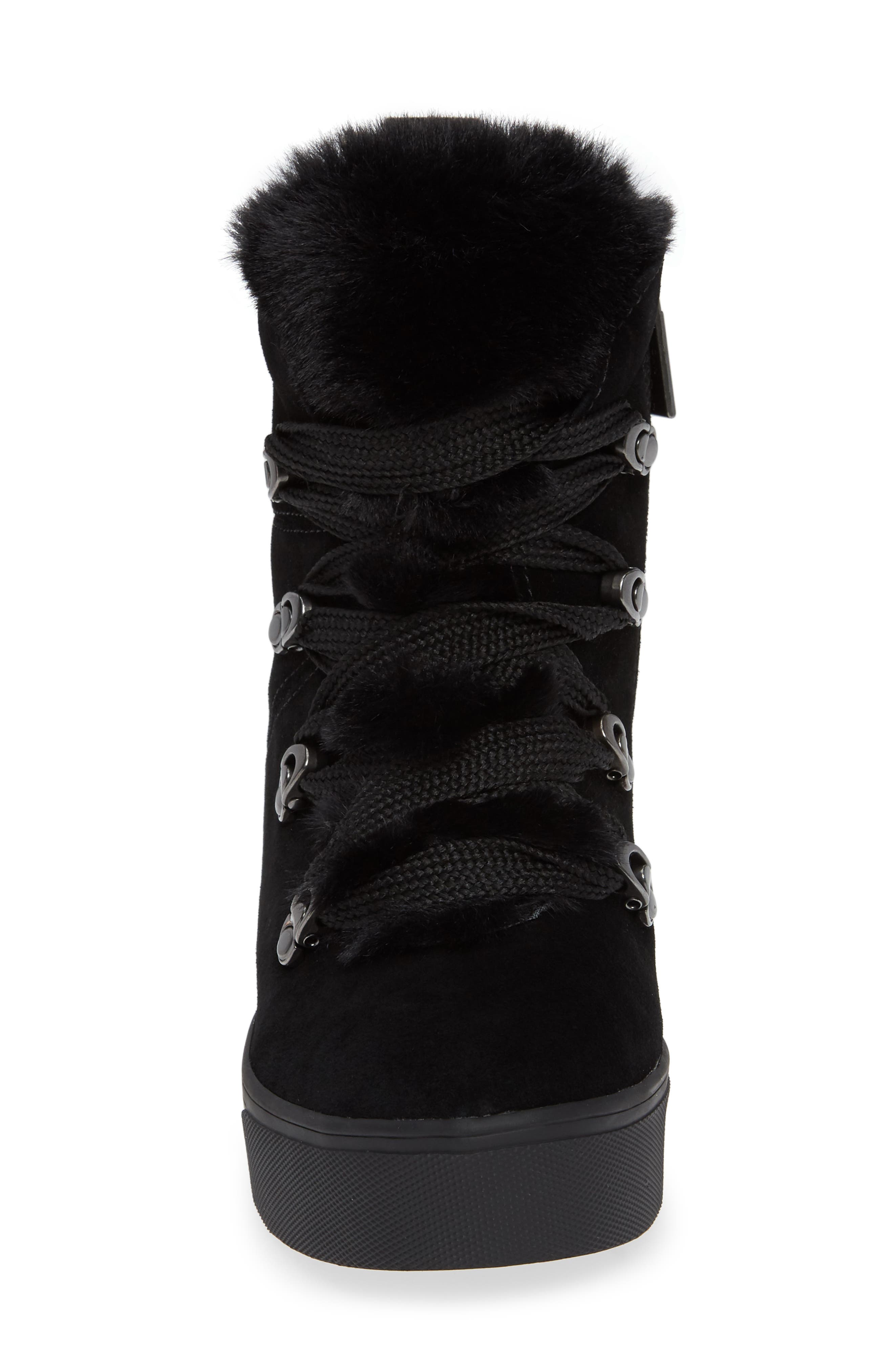 JSlides Whitney Faux Fur Trim High Top Sneaker, Alternate, color, 