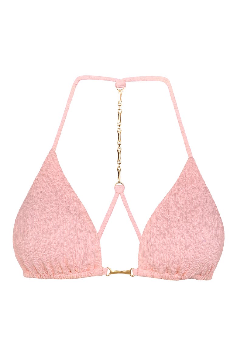 Bell Racerback Triangle Bikini Top, Alternate, color, PINK