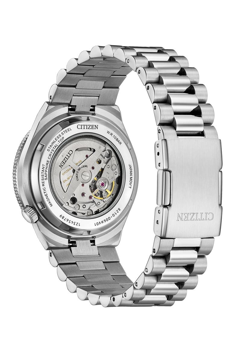 TSUYOSA Shore Silvertone Automatic Bracelet Watch, 40mm, Alternate, color, SILVER-TONE
