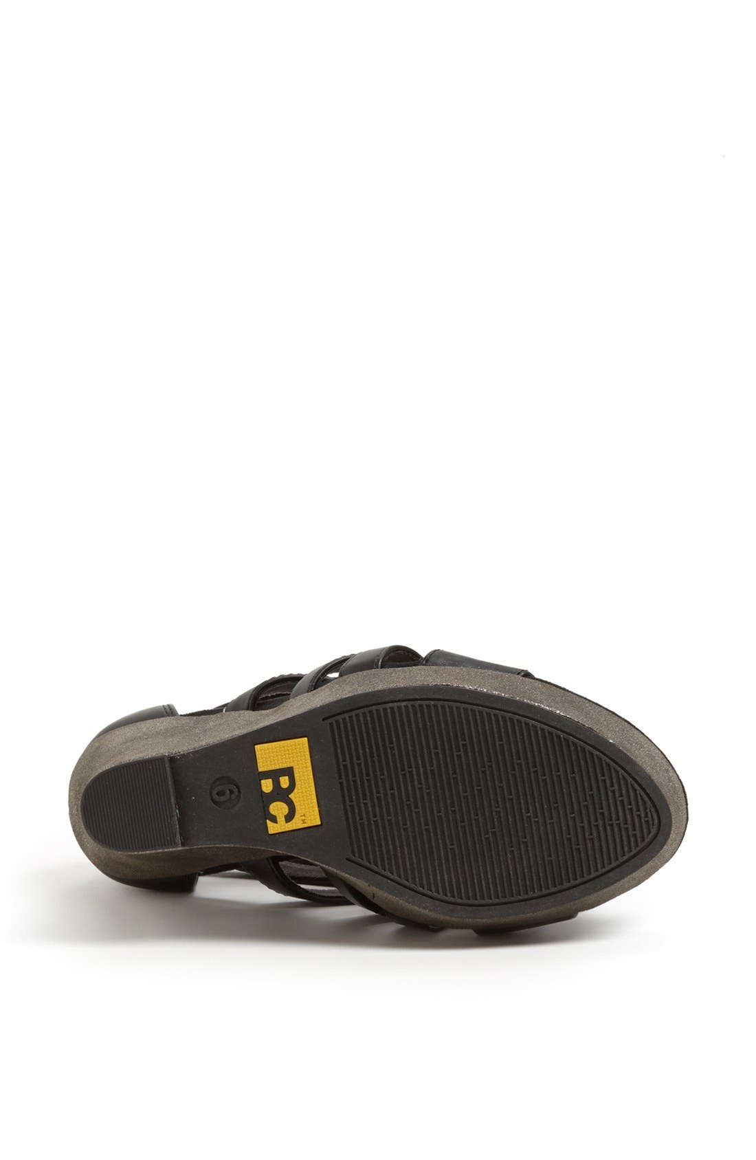 'Tell You What' Wedge Sandal, Alternate, color, BLACK
