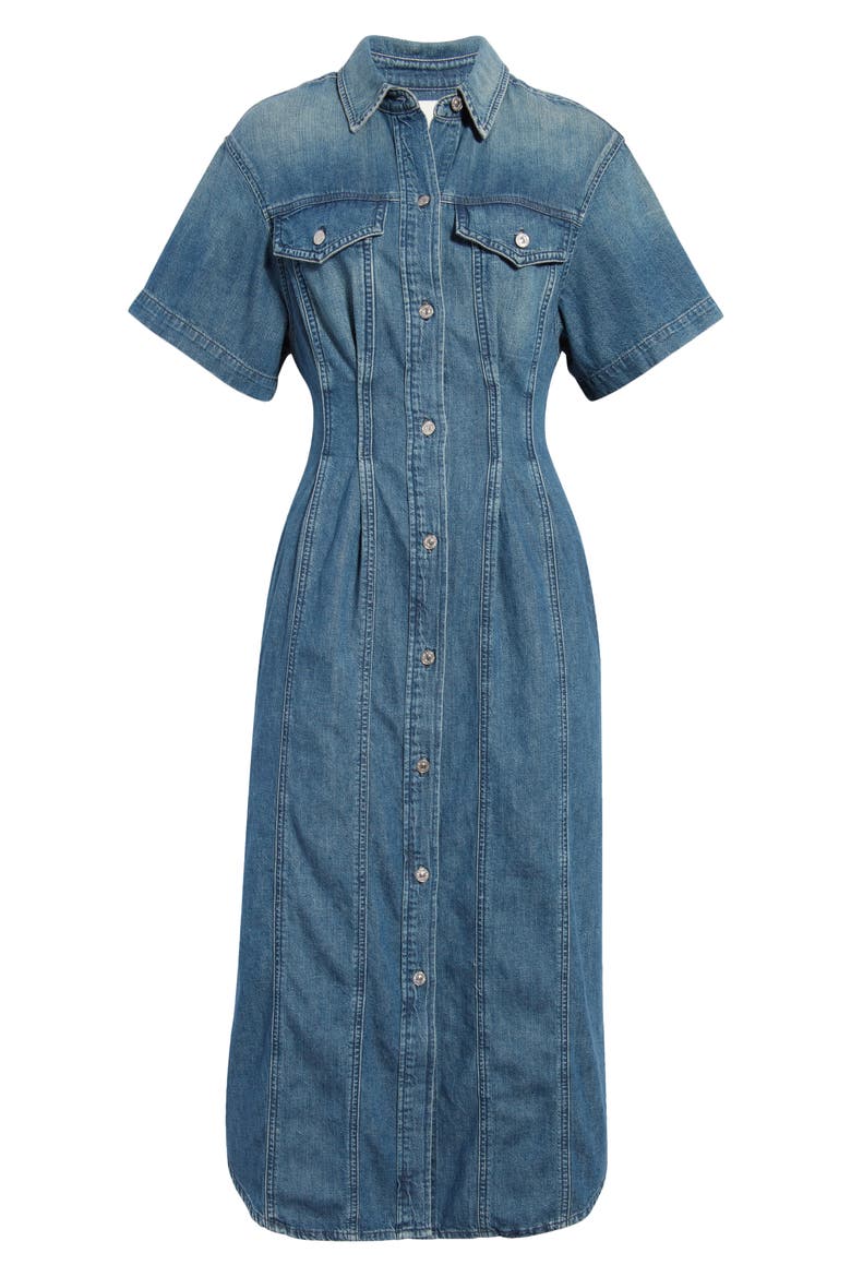 Enzo Denim Shirtdress, Alternate, color, SIESTA