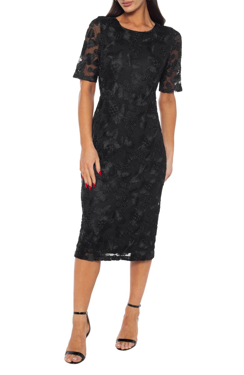 Marina Floral Emboidered Sheath Dress, Main, color,